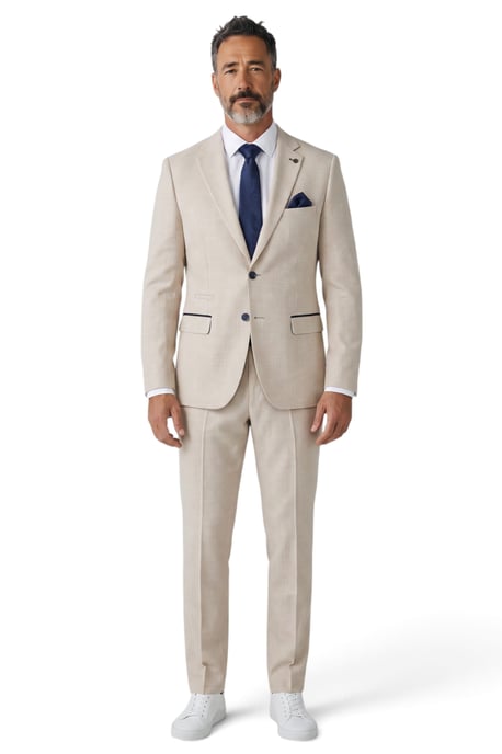 Crème geruite herenblazer met getailleerde pasvorm - Regent - Image 2