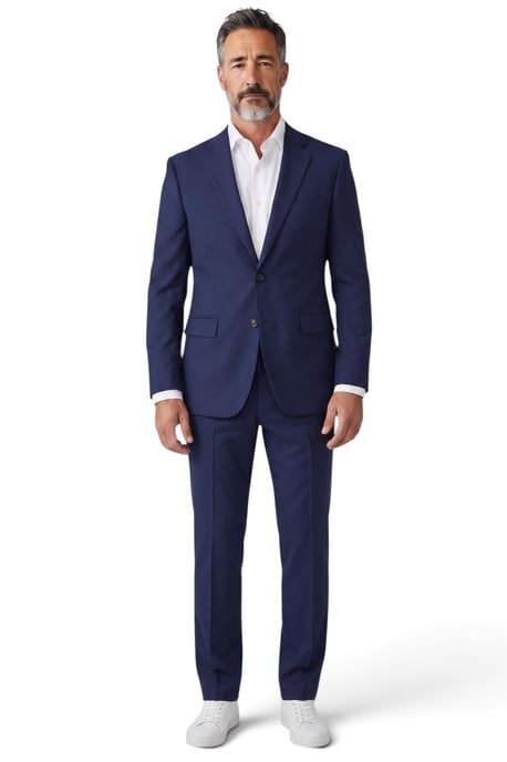Marineblauwe, getailleerde formele blazer voor heren - Belmount - Image 2