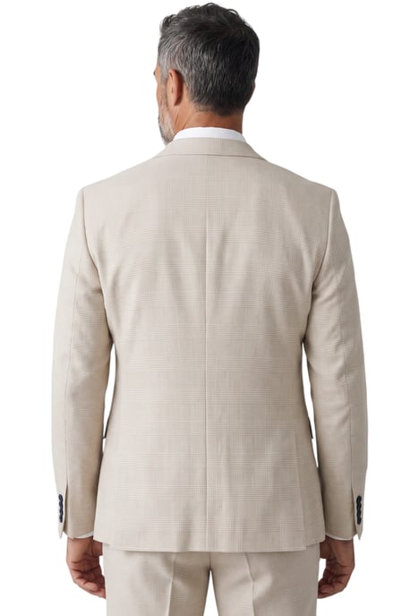 Crème geruite herenblazer met getailleerde pasvorm - Regent - Image 4