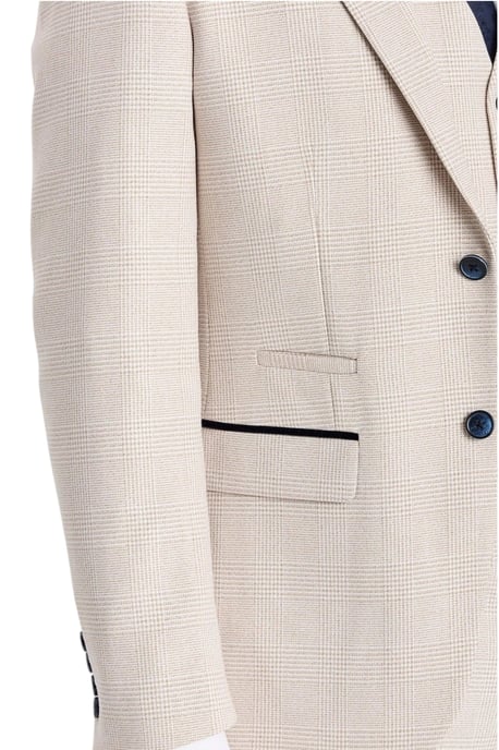 Crème geruite herenblazer met getailleerde pasvorm - Regent - Image 5