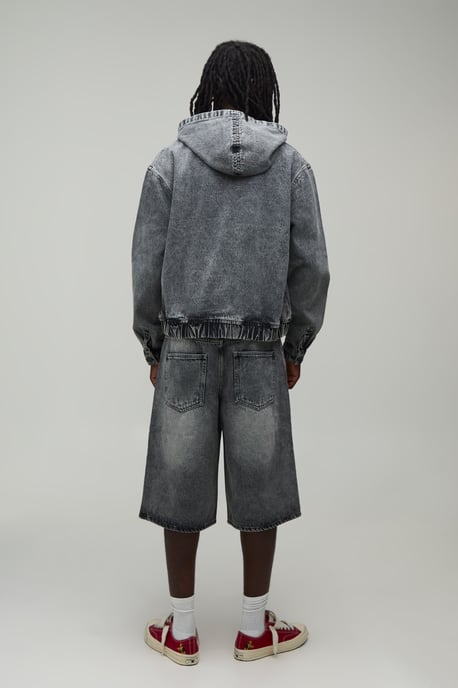 Moto Badge Longline Denim Jorts - Image 2