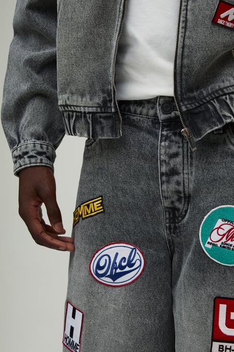 Moto Badge Longline Denim Jorts - Image 3