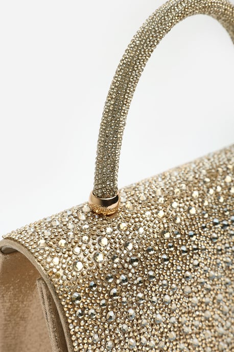 Where's That From Womens Harixa Diamante Studded Metallic Top Handle Grab Bag - Image 4