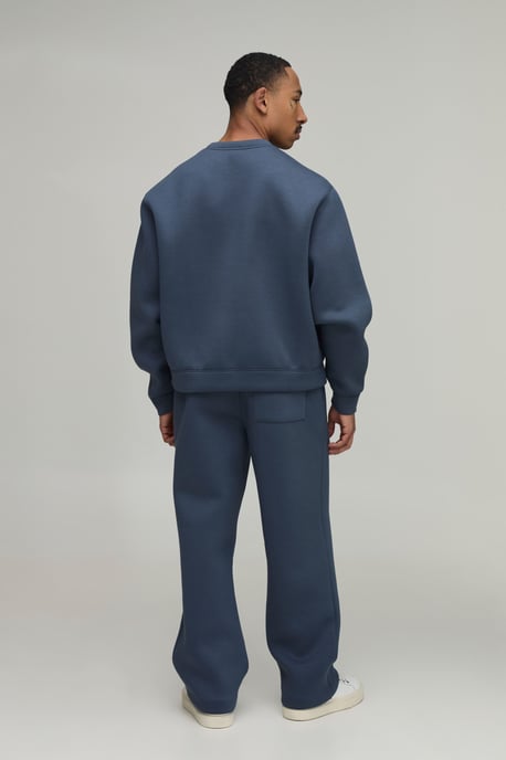 Oversized Boxy Crew Neck Scuba Sweatshirt And Straight Leg Tracksuit - Image 2