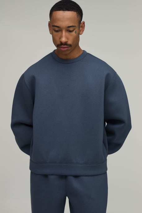 Oversized Boxy Crew Neck Scuba Sweatshirt And Straight Leg Tracksuit - Image 3