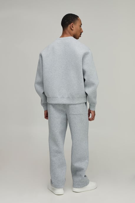 Oversized Boxy Crew Neck Scuba Sweatshirt And Straight Leg Tracksuit - Image 2