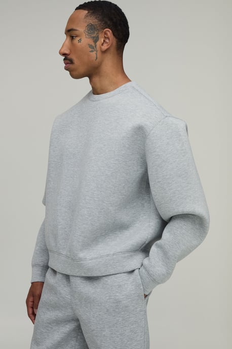 Oversized Boxy Crew Neck Scuba Sweatshirt And Straight Leg Tracksuit - Image 3