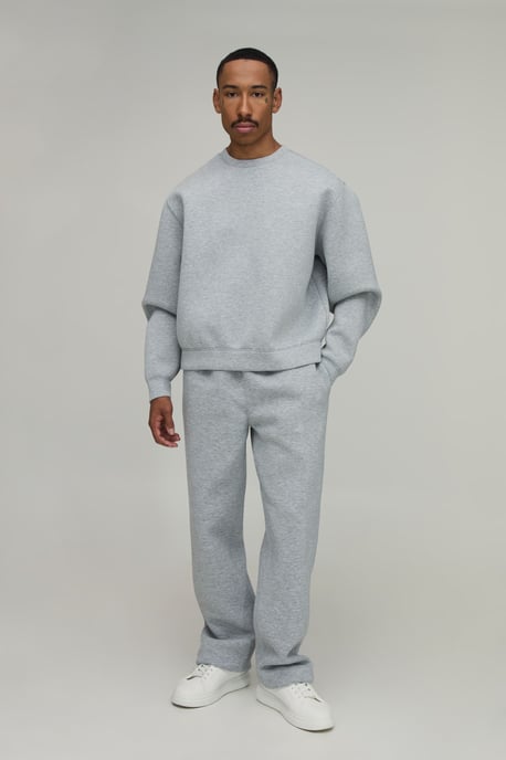 Oversized Boxy Crew Neck Scuba Sweatshirt And Straight Leg Tracksuit - Image 4