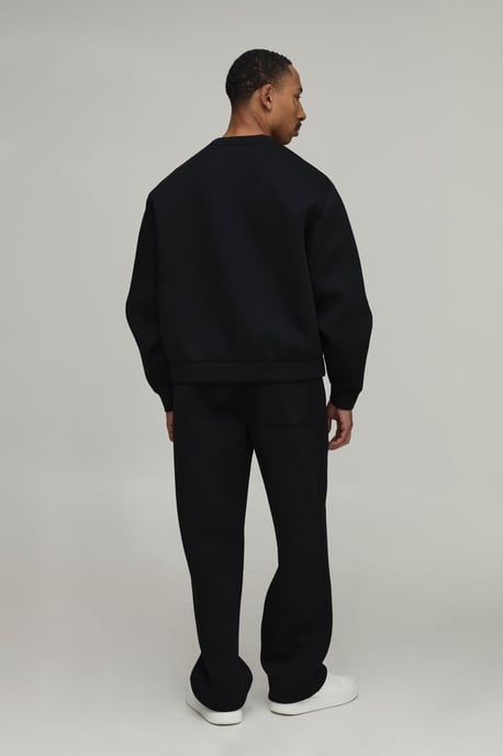 Oversized Boxy Crew Neck Scuba Sweatshirt And Straight Leg Tracksuit - Image 2
