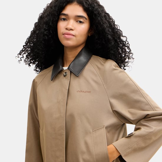 Swing Trench Coat With Leather Collar - Image 4