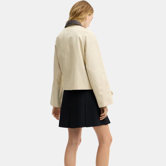 Swing Trench Coat With Leather Collar - Image 3