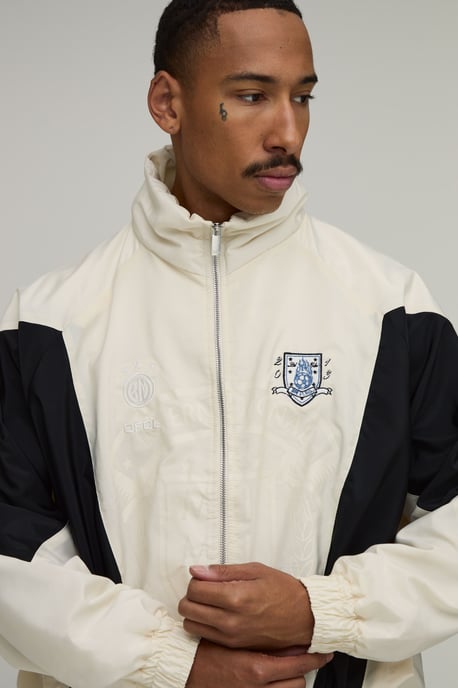 Oversized Funnel Neck Circa 98 Crest Colour Block Track Jacket - Image 3