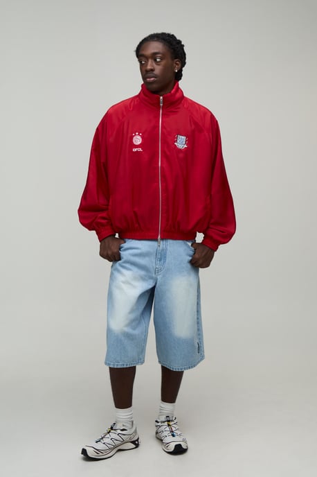 Oversized Funnel Neck Circa 98 Track Jacket - Image 4