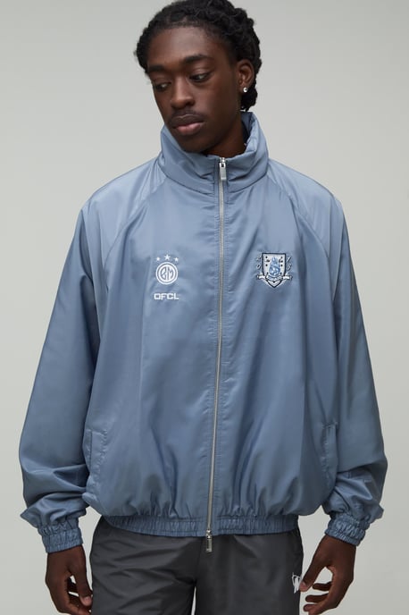 Tall Oversized Funnel Neck Circa 98 Track Jacket - Image 1