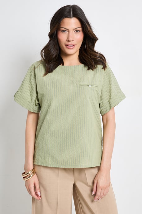 Textured Stripe Blouse - Image 1