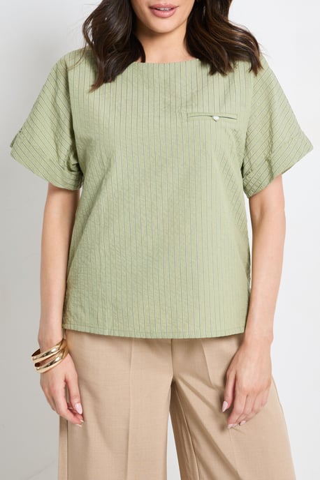 Textured Stripe Blouse - Image 4