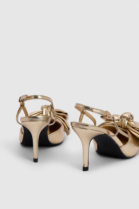 Bow Detail Slingback Pointed Court Heels - Image 4