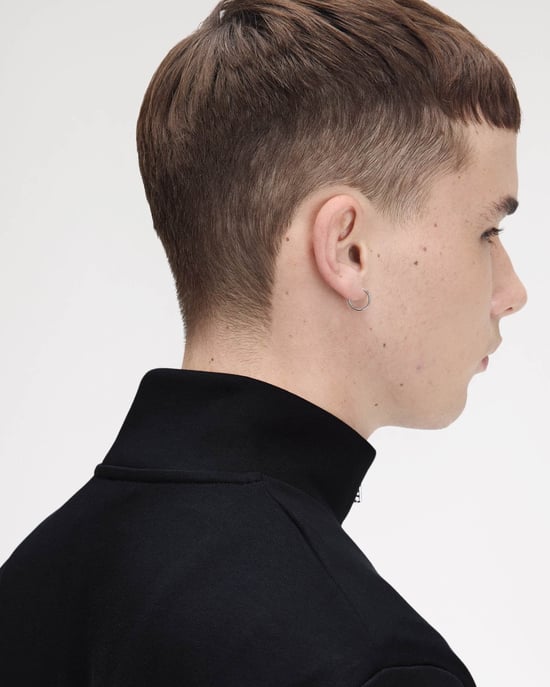 Regular Fit Long Sleeve Logo Detail Sweatshirt in Black - Image 5
