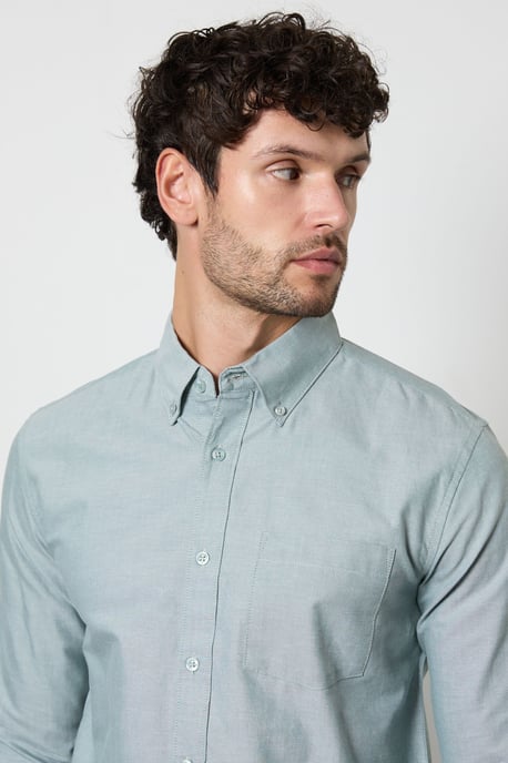 Green Oxford Long Sleeve Shirt - Image 2