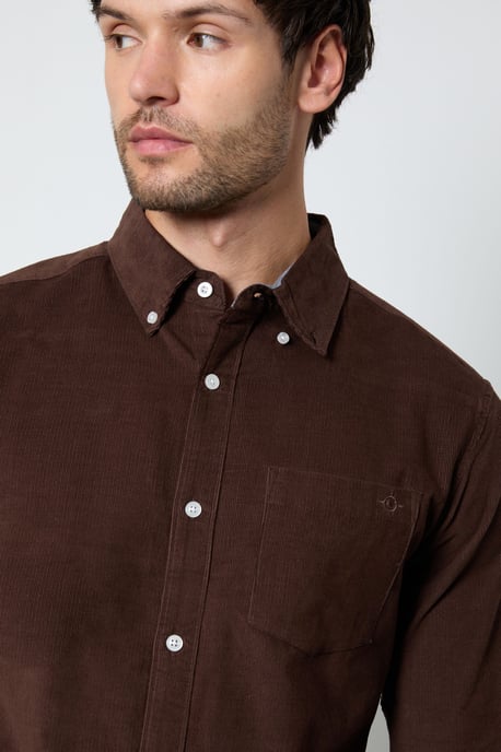 Chocolate Corduroy Long Sleeve Shirt - Image 2