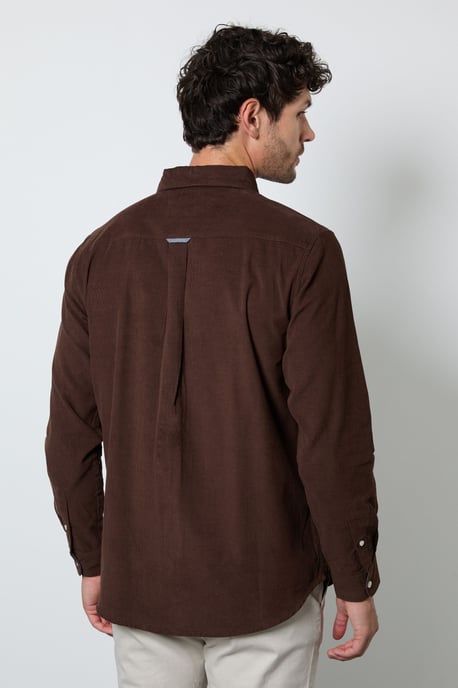 Chocolate Corduroy Long Sleeve Shirt - Image 3