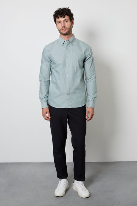 Green Oxford Long Sleeve Shirt - Image 4
