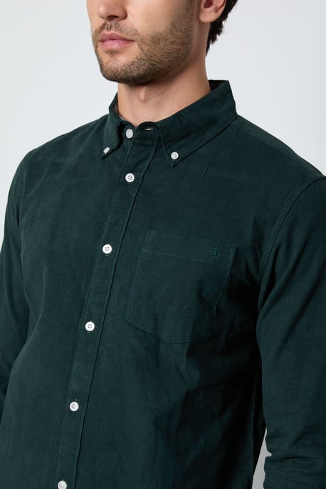 Teal Corduroy Long Sleeve Shirt - Image 2