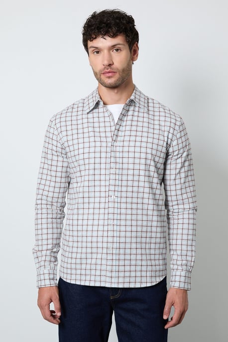 Brown Country Check Long Sleeve Shirt - Image 1