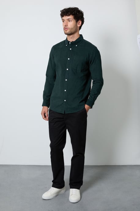 Teal Corduroy Long Sleeve Shirt - Image 4