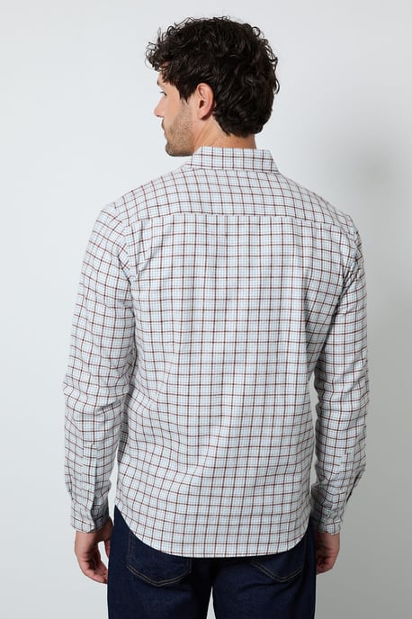 Brown Country Check Long Sleeve Shirt - Image 3