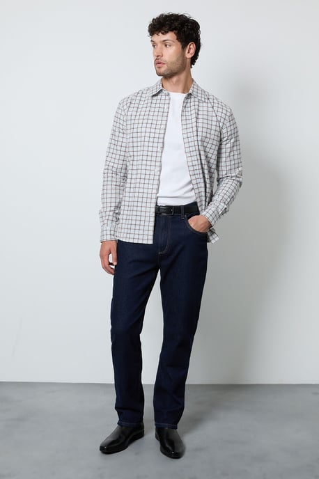 Brown Country Check Long Sleeve Shirt - Image 4