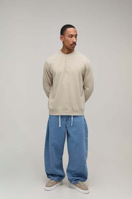 Panelled Rope Belted Barrel Fit Jeans - Image 4