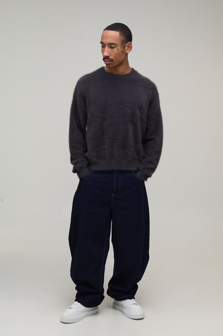 Panelled Rope Belted Barrel Fit Jeans - Image 4