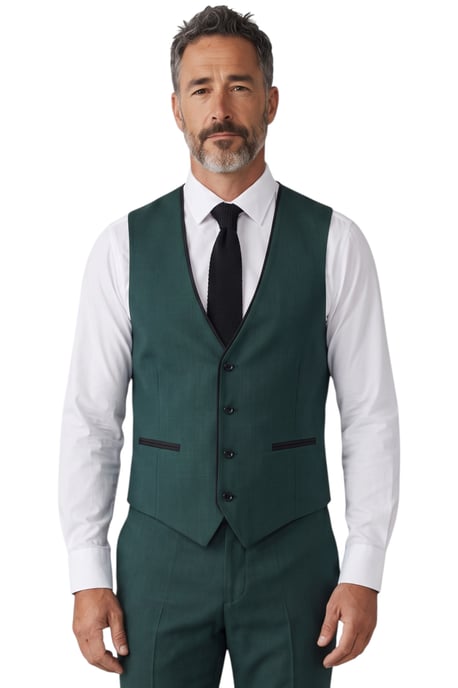 Groen formeel driedelig herenpak met getailleerde pasvorm - IM4 - Image 4
