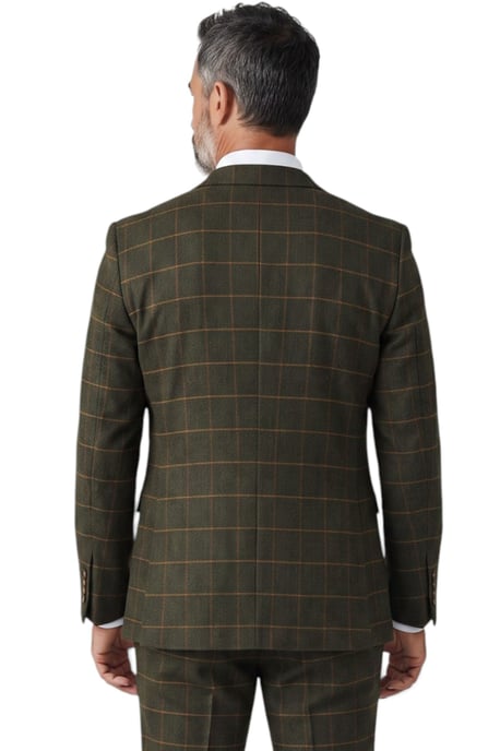 Groen driedelig pak van wollen tweed voor heren - Harris - Image 6