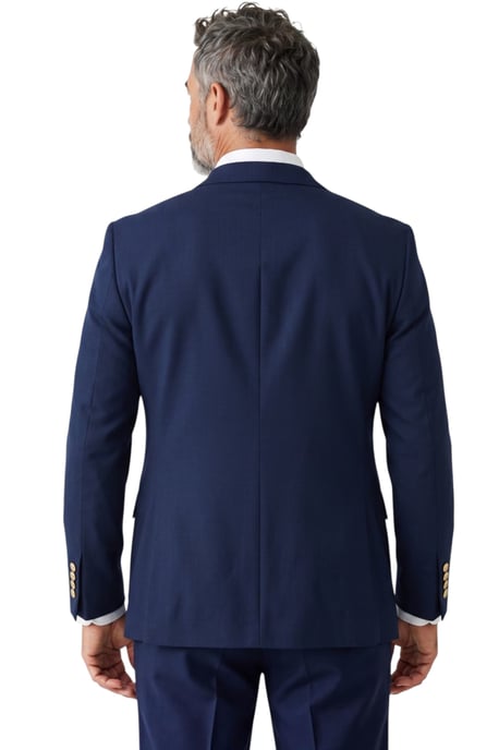Marineblauw driedelig formeel pak met getailleerde pasvorm voor heren - Belmont - Image 6