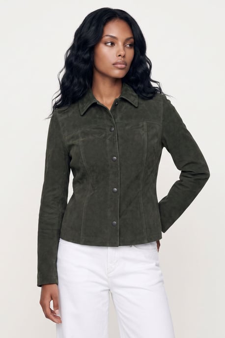 Ashley Leather Jacket Olive - Image 4