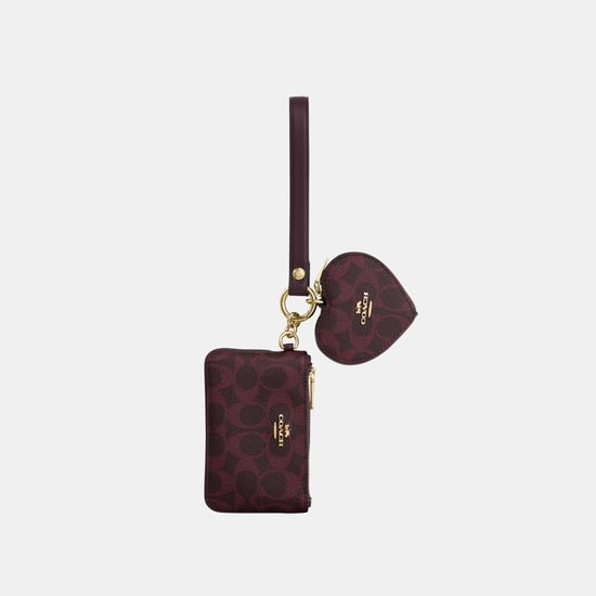 Wristlet And Heart Pouch In Signature Canvas - Image 1
