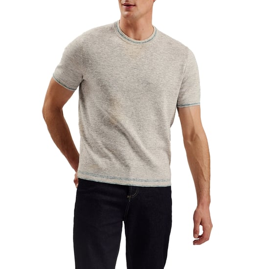 Ted Baker Eriks Regular T-shirt Met Textuur Aan De Voorkant, Naturelkleurig - Image 4