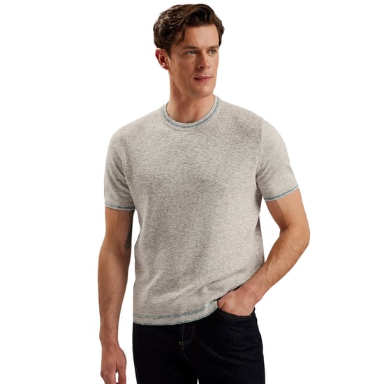 Ted Baker Eriks Regular T-shirt Met Textuur Aan De Voorkant, Naturelkleurig - Image 5