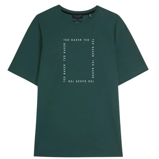 Ted Baker Fyn Box Print Mörkgrön T-shirt - Image 1