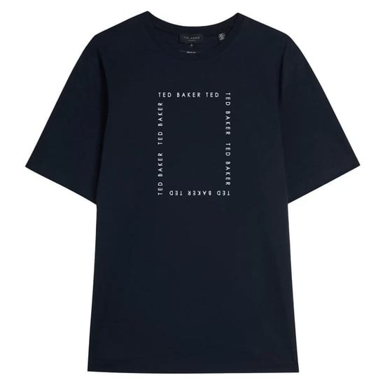 Ted Baker Fyn Box Print Navy T-shirt - Image 1