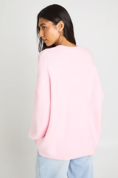 Tall Super Soft V Neck Oversized Jumper - Image 2