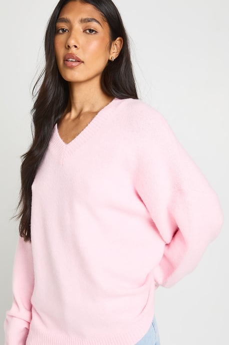 Tall Super Soft V Neck Oversized Jumper - Image 4