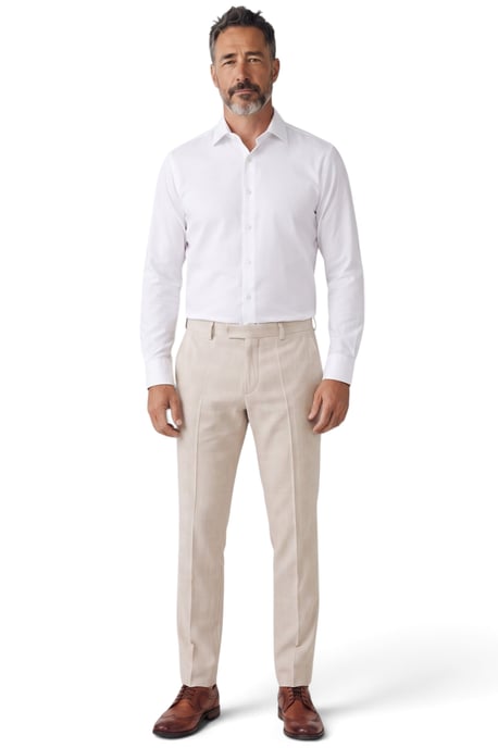 Crème geruite herenpantalon, formele broek - Regent - Image 2