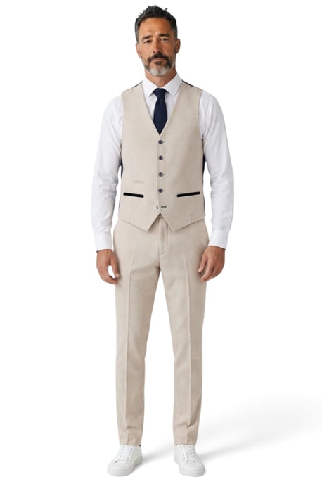 Crème geruite herenpantalon, formele broek - Regent - Image 5