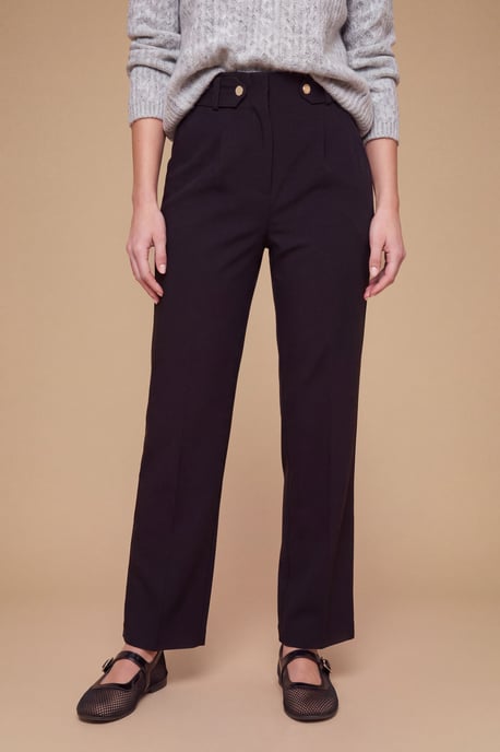 Petite Tab Belted Straight Leg Trouser - Image 3