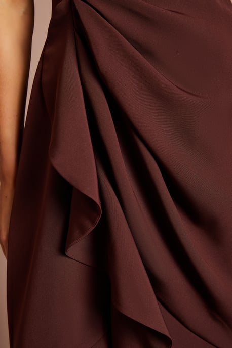 Crepe Ruffle Dress With Low Back - Image 5