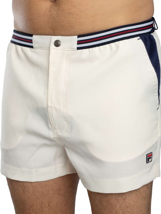 FILA HIGHTIDE 4 TERRY POCKET STRIPE SHORTS GARDENIA/FILA NAVY - Image 5