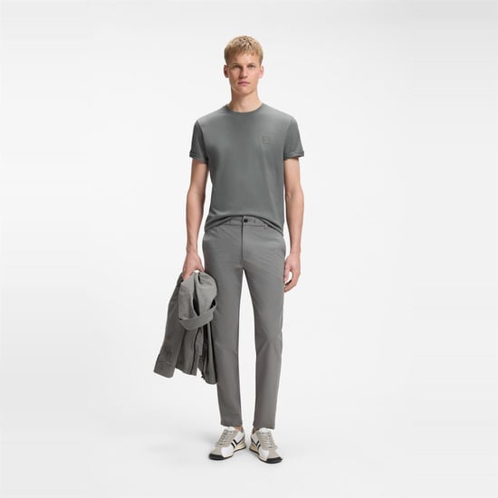 Men's Boss Orange Tales T-Shirt With Logo Patch Premium Cotton in Open Grey - Image 5